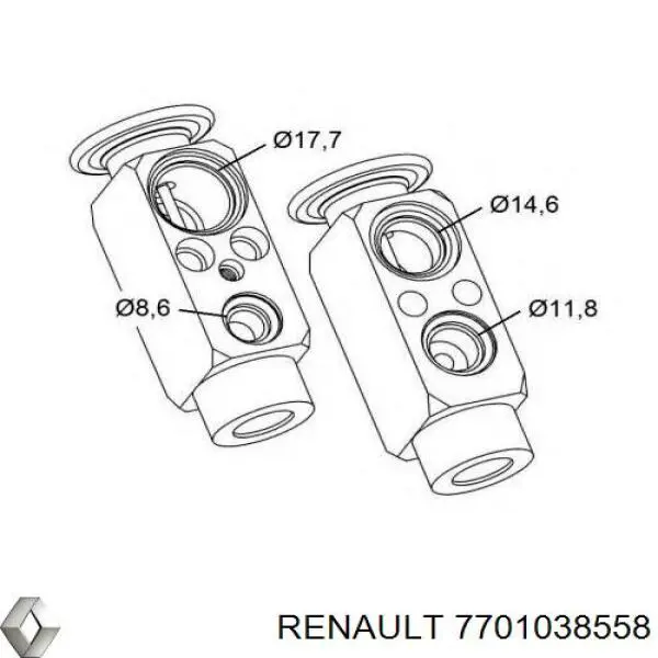 7701038558 Renault (RVI) клапан trv кондиционера