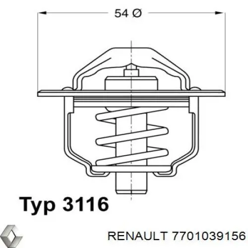 7701039156 Renault (RVI) термостат