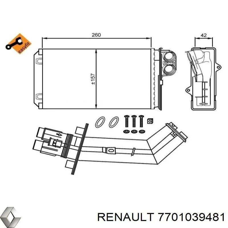 Радиатор печки (отопителя) Renault (RVI) 7701039481