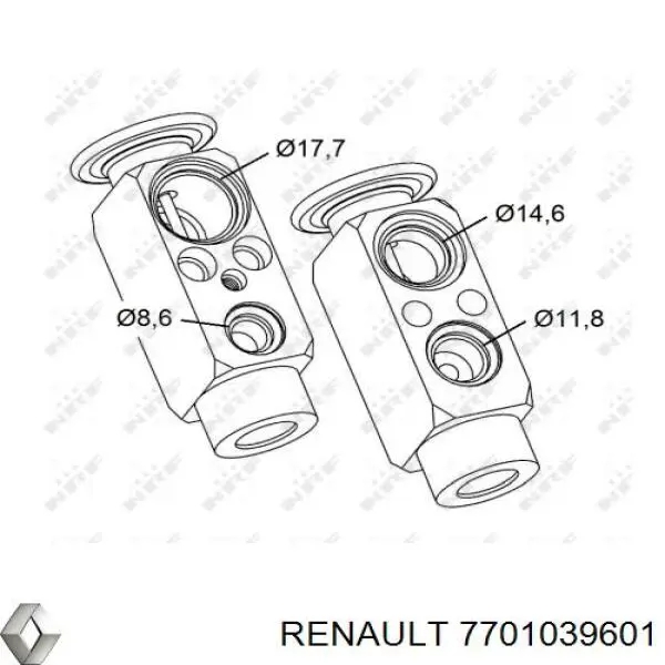 7701039601 Renault (RVI) клапан trv кондиционера