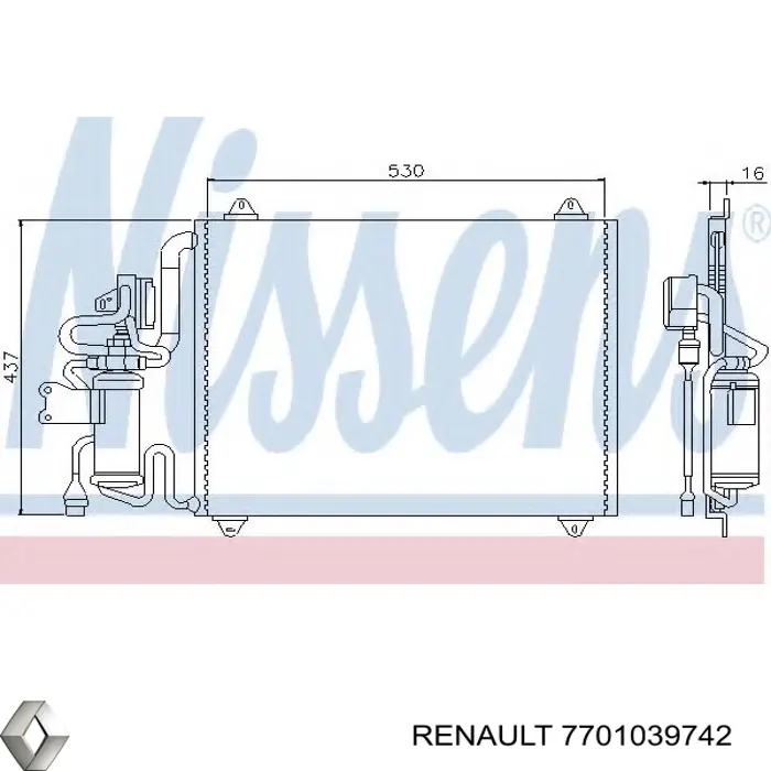 7701039742 Renault (RVI) радиатор кондиционера