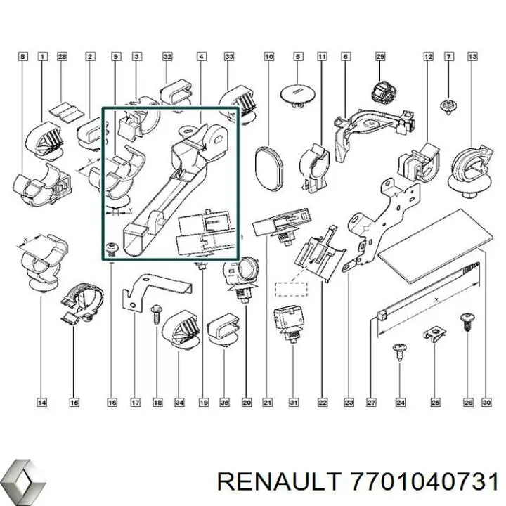 Правый подрулевой переключатель 7701040731 Renault (RVI)