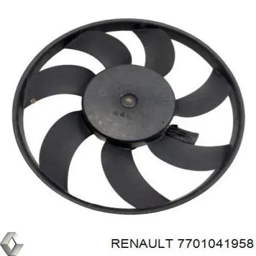 7701041958 Renault (RVI) ventilador elétrico de esfriamento montado (motor + roda de aletas)