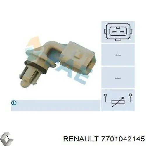 Sensor, temperatura del aire de admisión 7701042145 Renault (RVI)