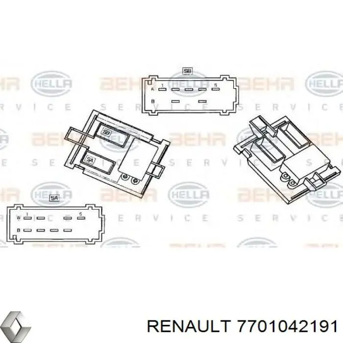 Резистор печки 7701042191 Renault (RVI)