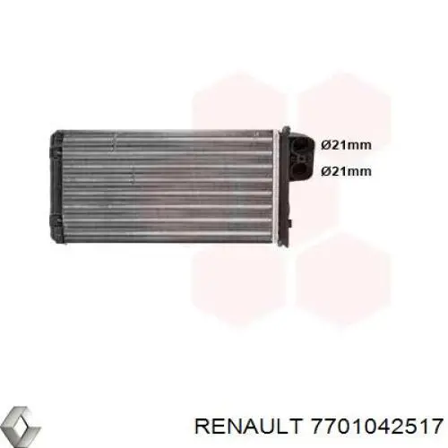 Радиатор печки 7701042517 Renault (RVI)