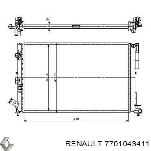 Купить 7701043411 Renault (RVI) Радиатор водяной