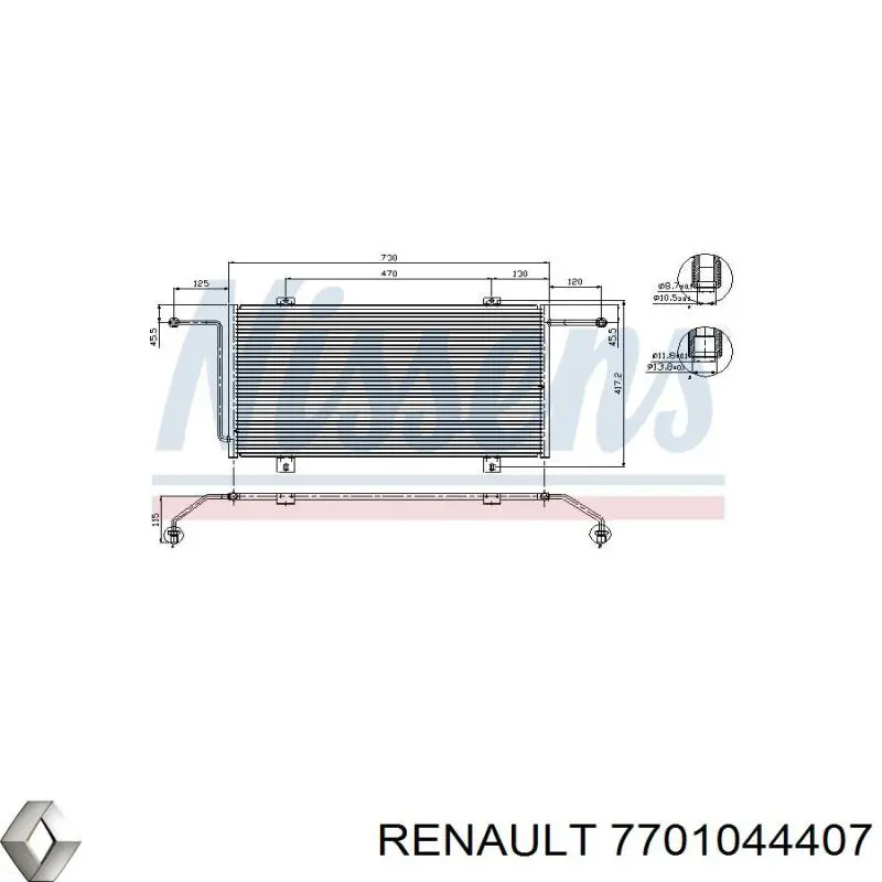 Радиатор кондиционера 7701044407 Renault (RVI)