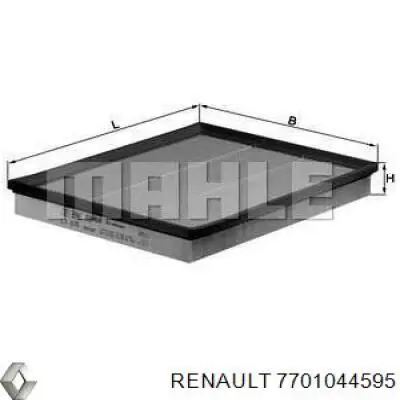 7701044595 Renault (RVI) filtro de ar