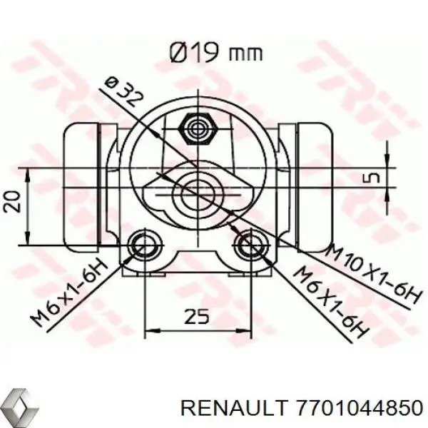 Купить 7701044850 Renault (RVI) Цилиндр тормозной колесный