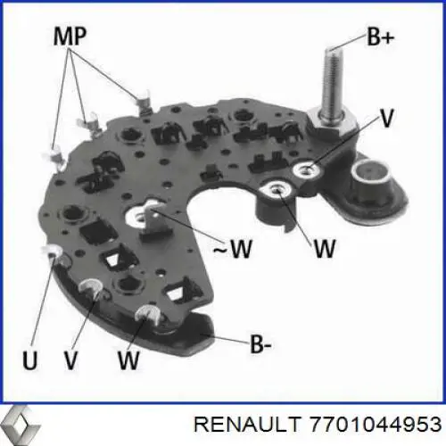 7701044953 Renault (RVI) eixo de diodos do gerador