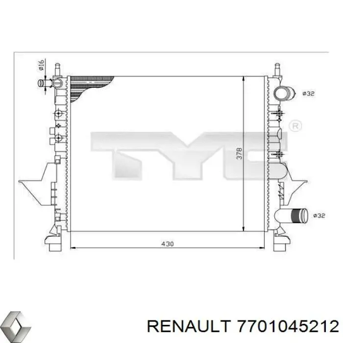 7701045212 Renault (RVI) Радиатор основной