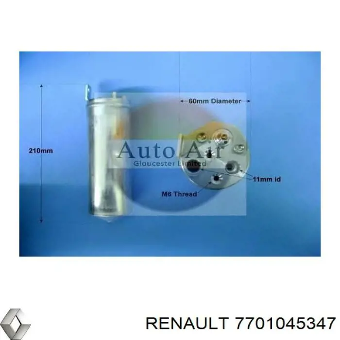 Осушитель кондиционера 7701045347 Renault (RVI)