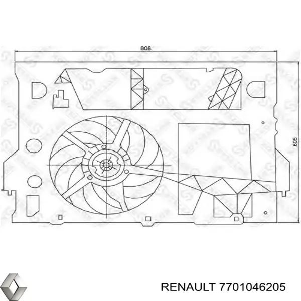 Электровентилятор охлаждения 7701046205 Renault (RVI)