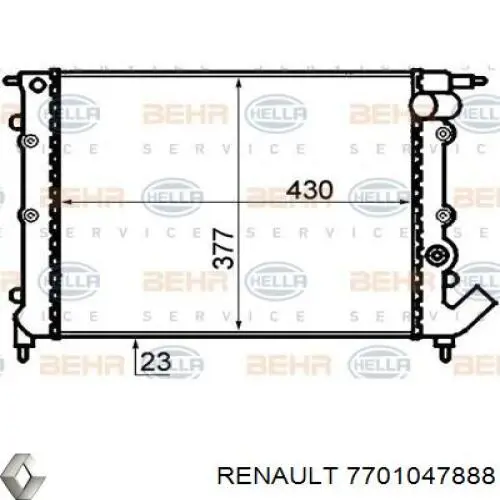 7701047888 Renault (RVI) Радиатор основной