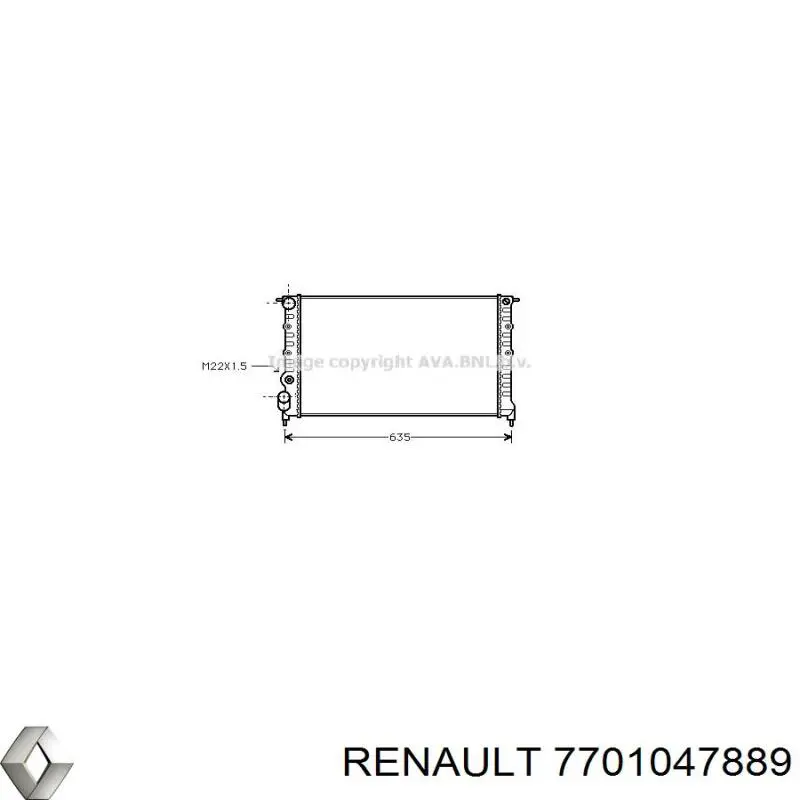 Радиатор 7701047889 Renault (RVI)