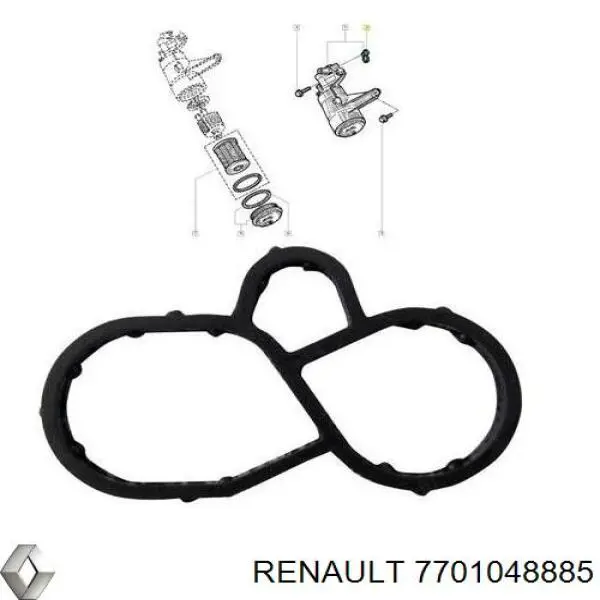 Прокладка адаптера масляного фильтра Renault (RVI) 7701048885 цена, от 5.03 USD