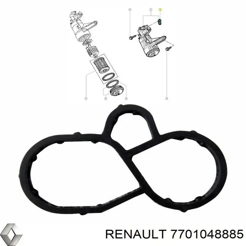 Купить 7701048885 Renault (RVI) Прокладка адаптера маслянного фильтра