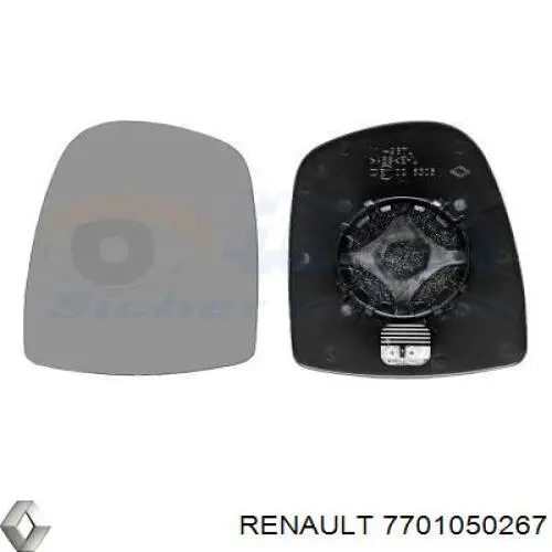 Стекло левого зеркала заднего вида 7701050267 Renault (RVI)