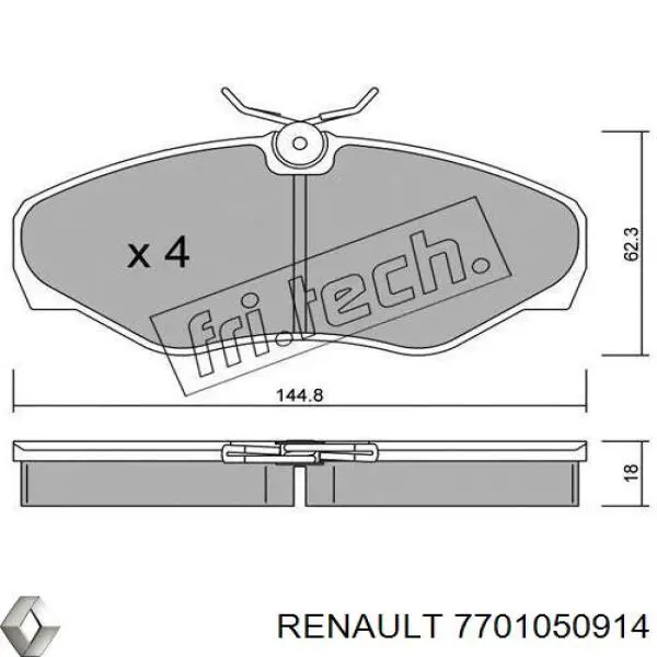 7701050914 Renault (RVI) Sapatas do freio dianteiras de disco