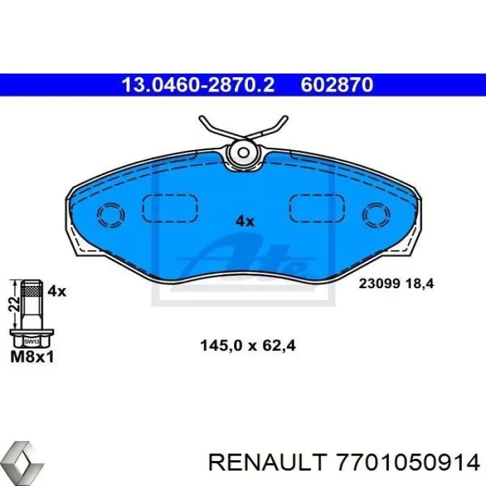 Compre 7701050914 Renault (RVI) Sapatas do freio dianteiras de disco