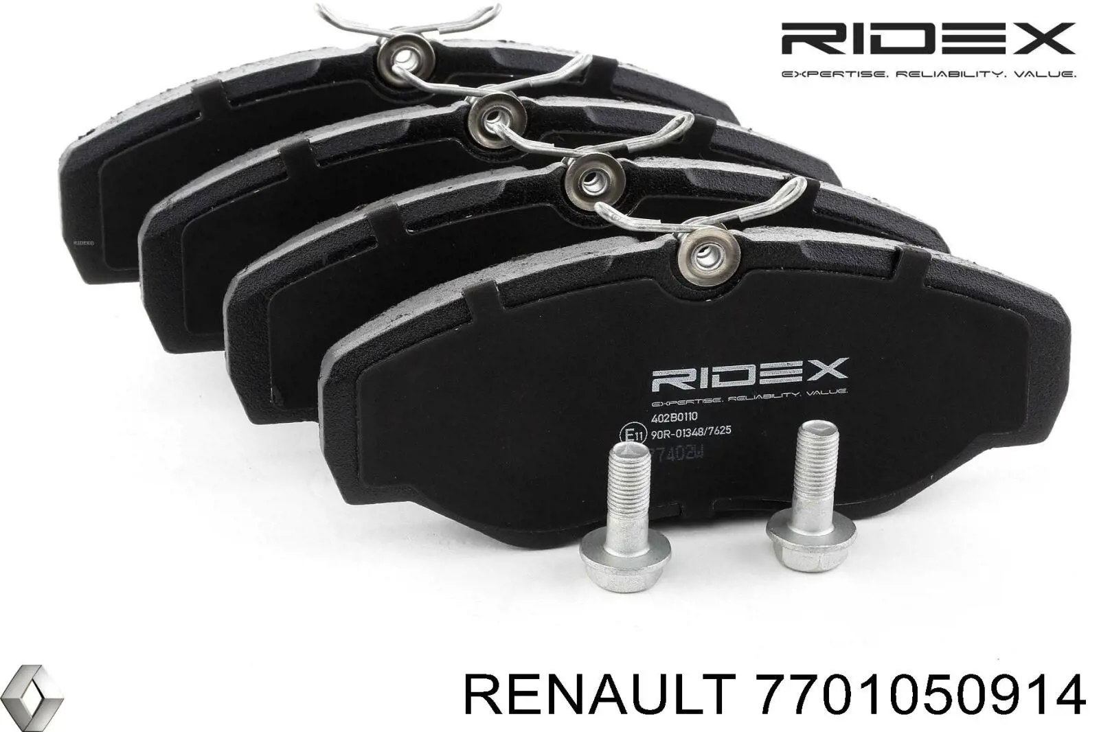 Sapatas do freio dianteiras de disco 7701050914 Renault (RVI)