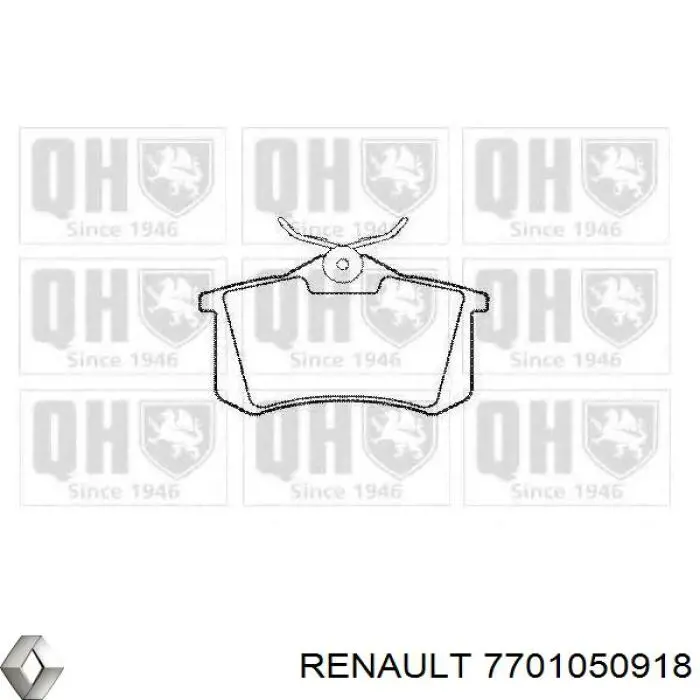 Купить 7701050918 Renault (RVI) Колодки тормозные задние, дисковые