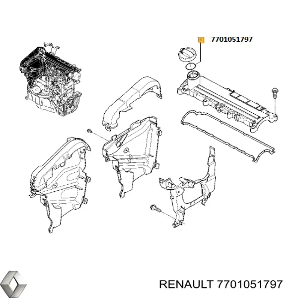 Прокладка крышки маслозаливной горловины на Renault SANDERO II 