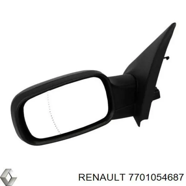 Левое боковое зеркало 7701054687 Renault (RVI)