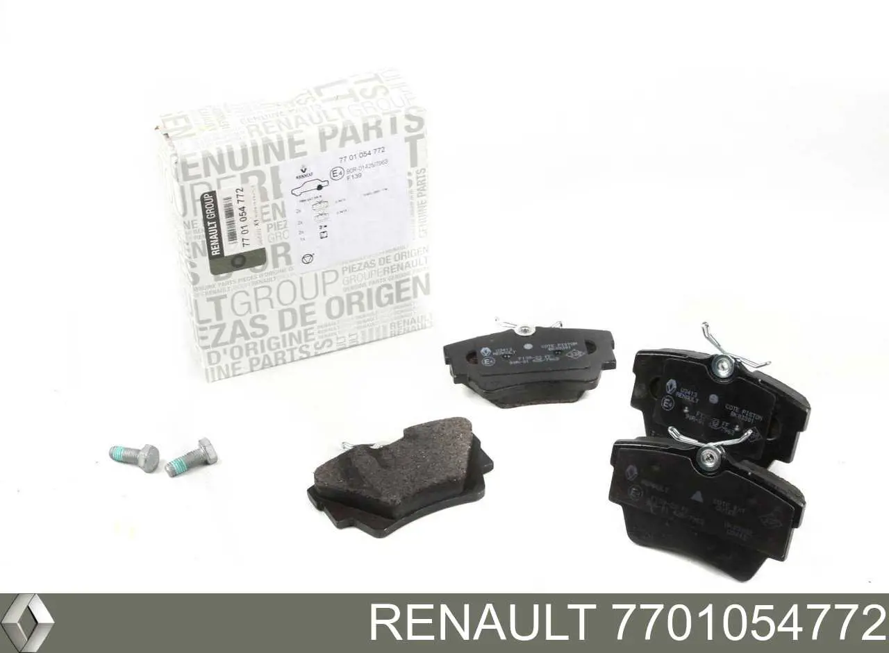 Задние тормозные колодки 7701054772 Renault (RVI)