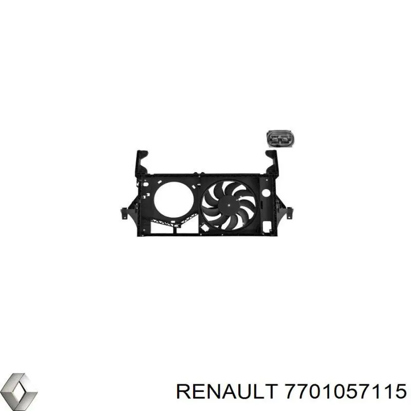 Ventilador (rodete +motor) refrigeración del motor con electromotor derecho 7701057115 Renault (RVI)