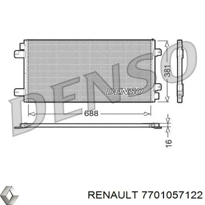 Конденсатор кондиционера Renault (RVI) 7701057122 цена, от 70.91 USD