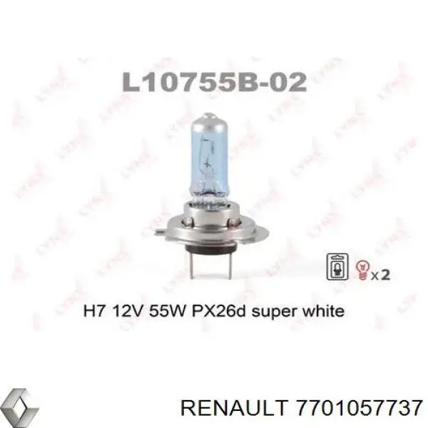 Купить 7701057737 Renault (RVI) Лампочка галогенная