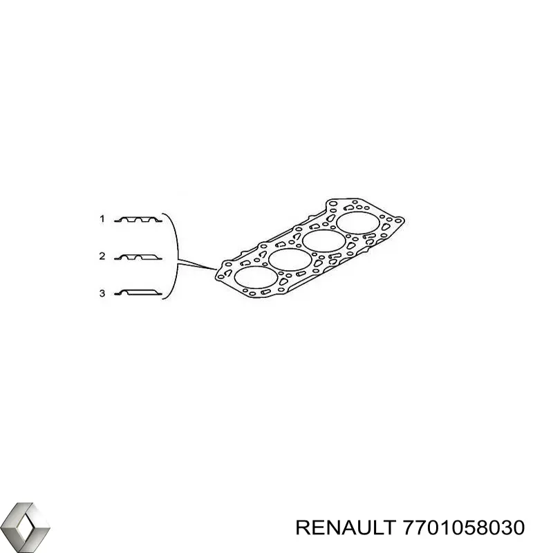 Прокладка головки блока цилиндров Renault (RVI) 7701058030