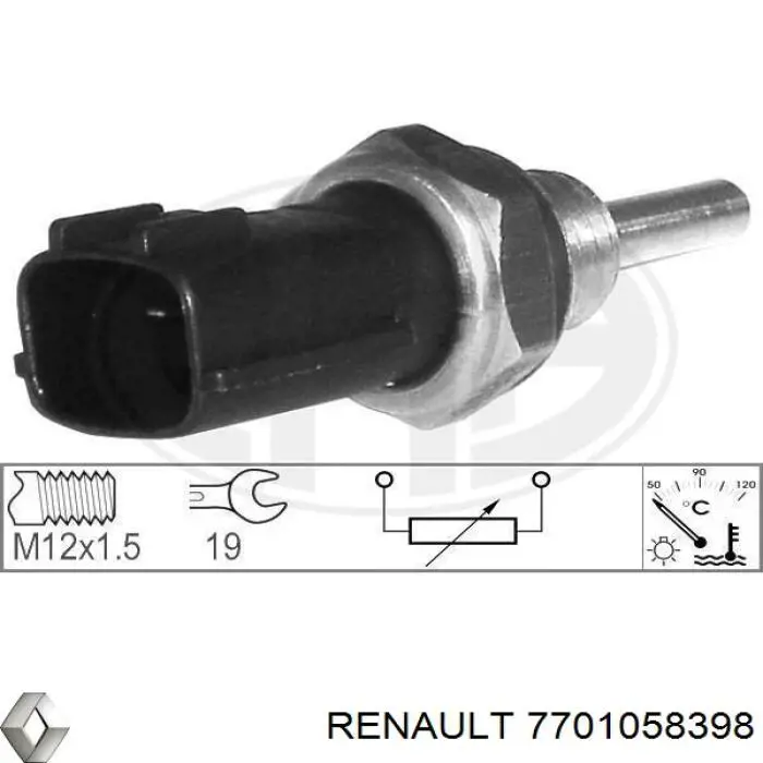 7701058398 Renault (RVI) датчик температуры охлаждающей жидкости