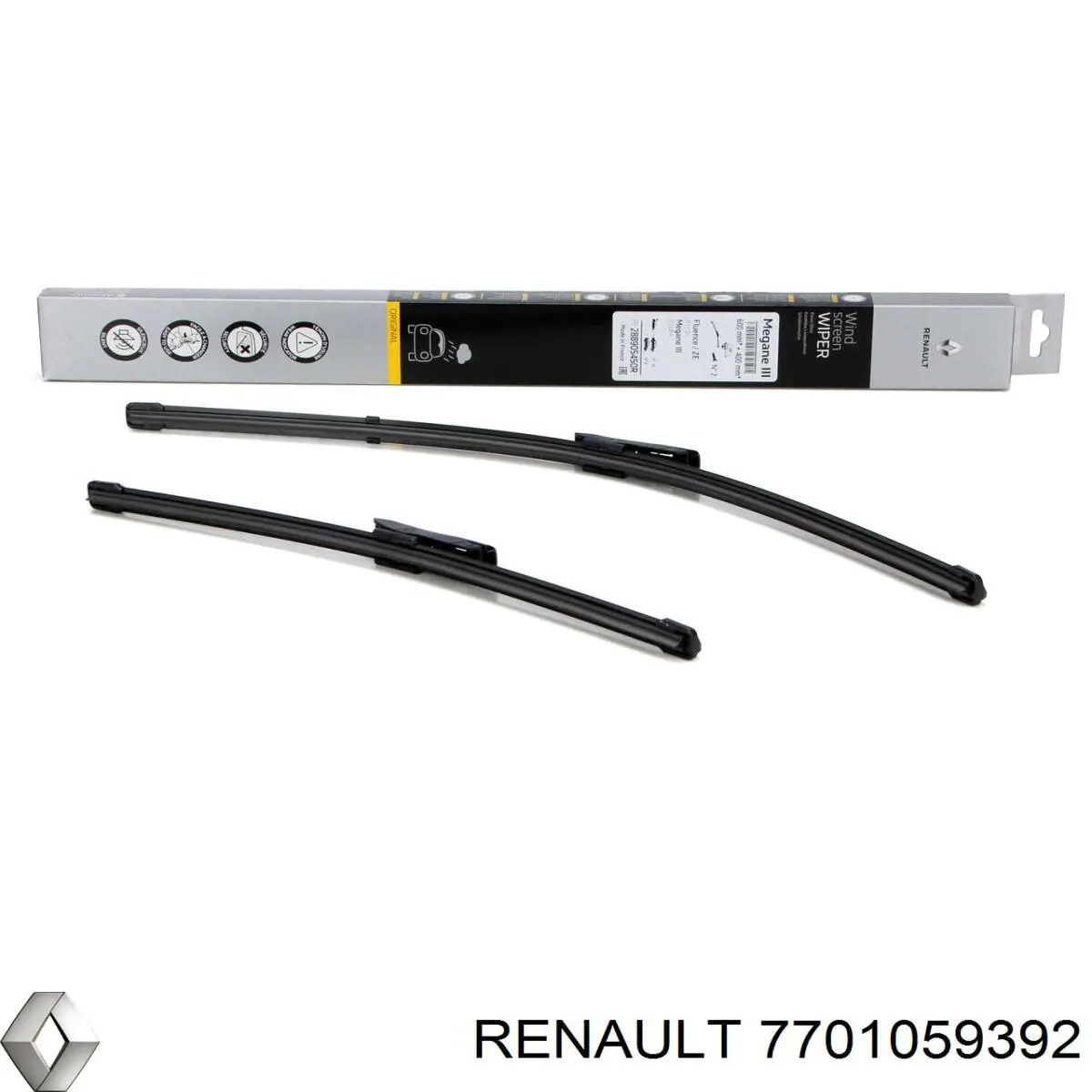 Рычаг-поводок стеклоочистителя заднего стекла 7701059392 Renault (RVI)