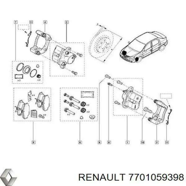 Кронштейн суппорта Renault (RVI) 7701059398 цена, от 163.87 USD