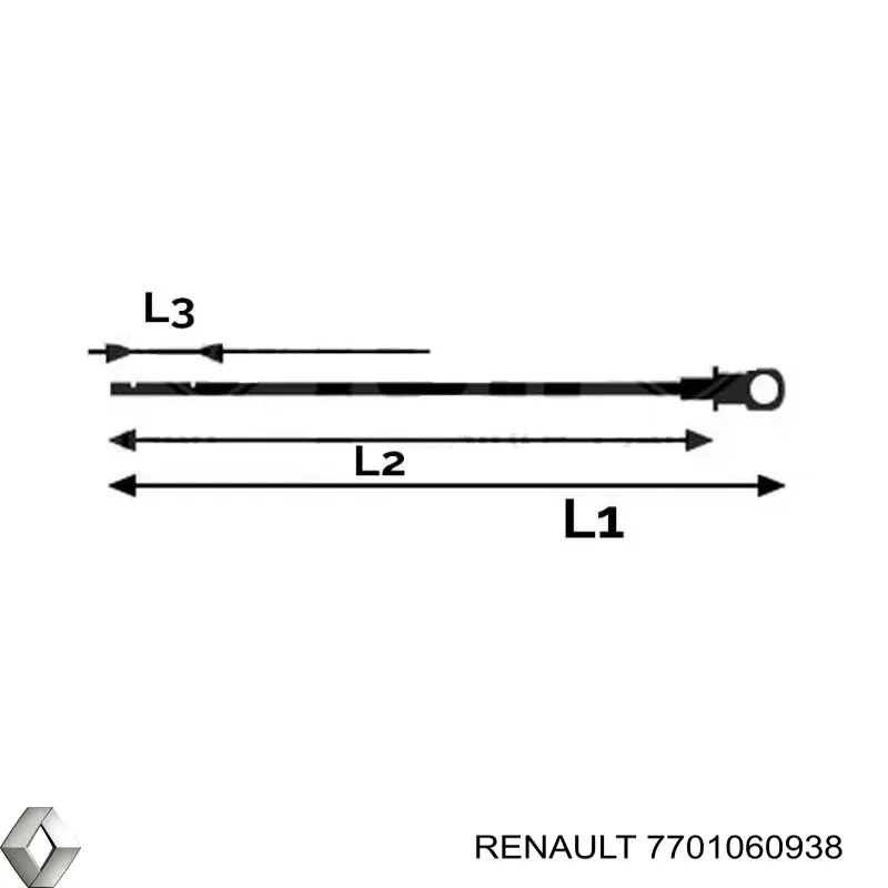 7701060938 Renault (RVI) guia de sonda indicador do nível de óleo no motor