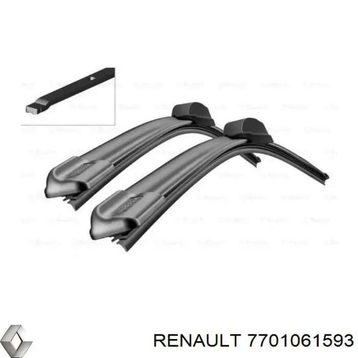 7701061593 Renault (RVI) щетка-дворник лобового стекла, комплект из 2 шт.