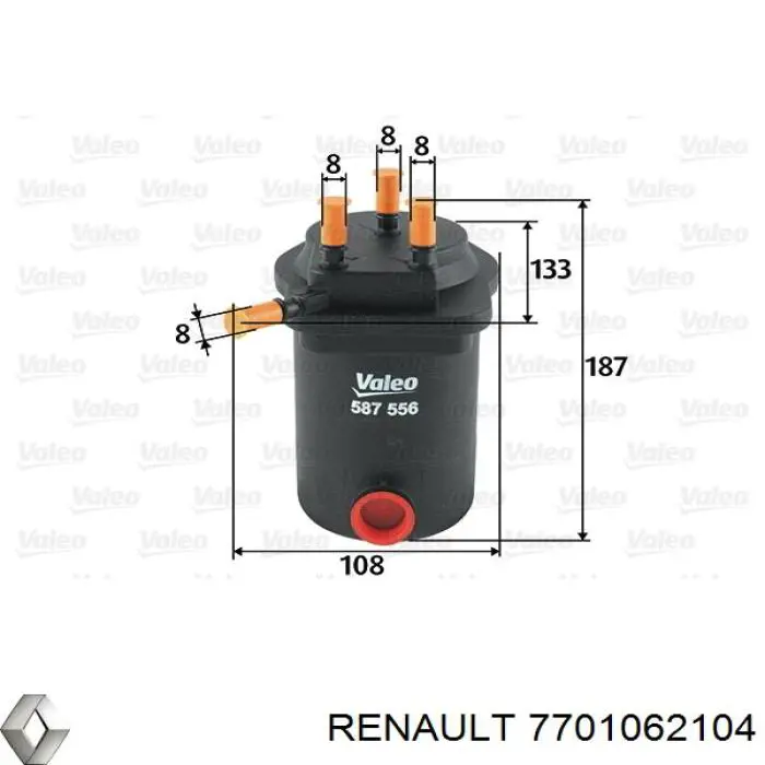 Купить 7701062104 Renault (RVI) Фильтр-отстойник топлива грубой очистки