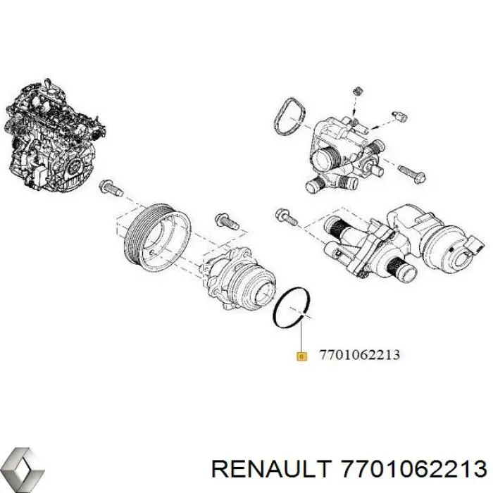 7701062213 Renault (RVI) прокладка водяной помпы
