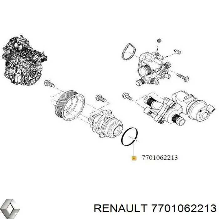 7701062213 Renault (RVI) Прокладка водяного насоса