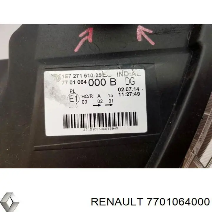 Фара левая Renault (RVI) 7701064000 цена, от 95.35 USD
