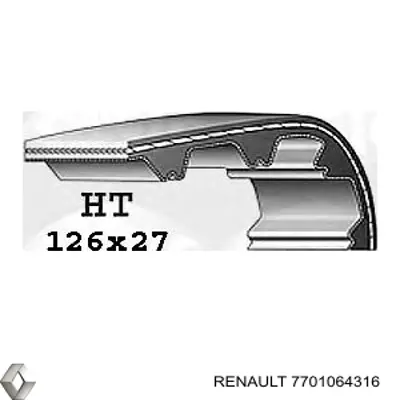 7701064316 Renault (RVI) ремень грм