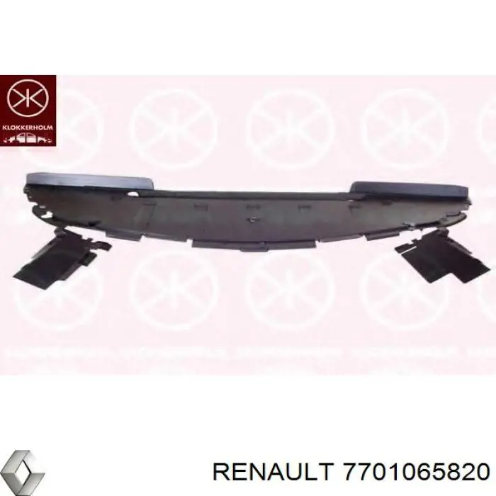 7701065820 Renault (RVI) proteção do pára-choque dianteiro