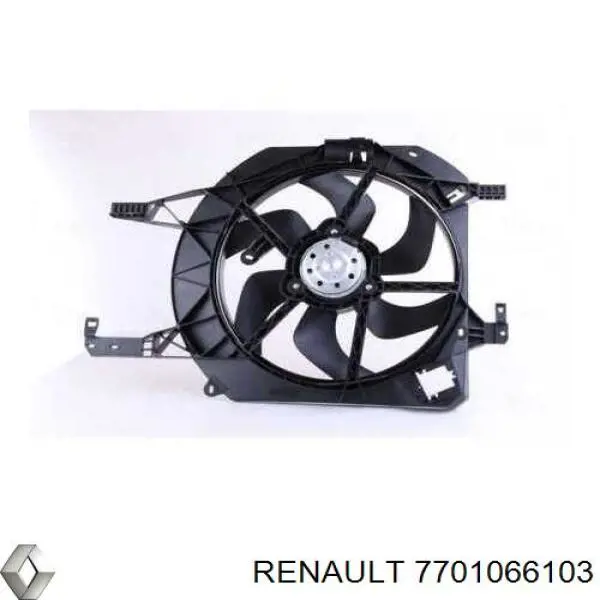 7701066103 Renault (RVI) ventilador elétrico de esfriamento montado (motor + roda de aletas)