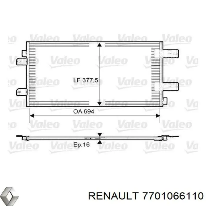 7701066110 Renault (RVI) радиатор кондиционера