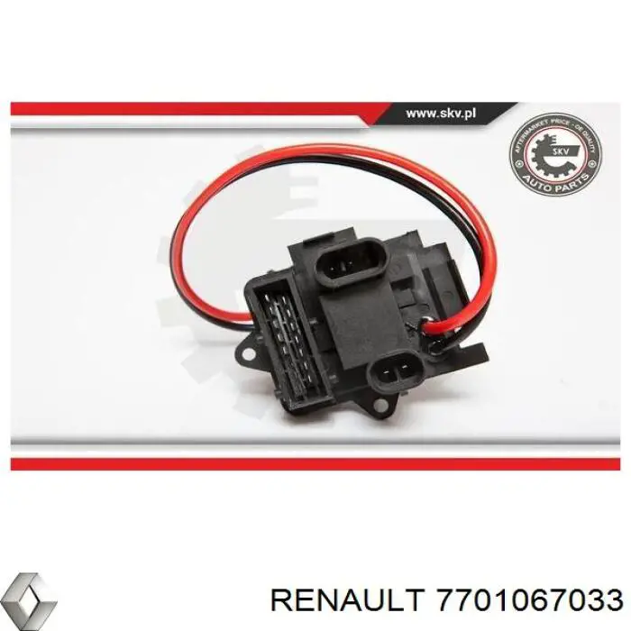 7701067033 Renault (RVI) резистор (сопротивление вентилятора печки (отопителя салона))