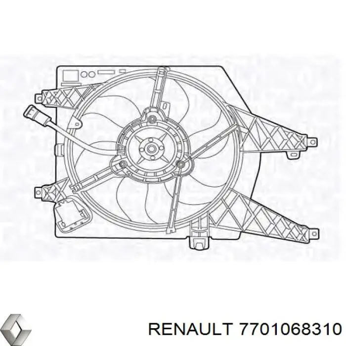 Купить 7701068310 Renault (RVI) Электровентилятор охлаждения в сборе (мотор+крыльчатка)
