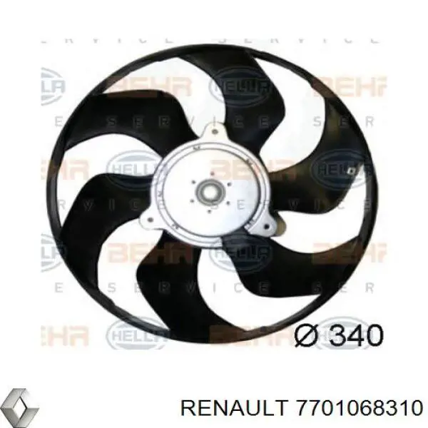 7701068310 Renault (RVI) электровентилятор охлаждения в сборе (мотор+крыльчатка)
